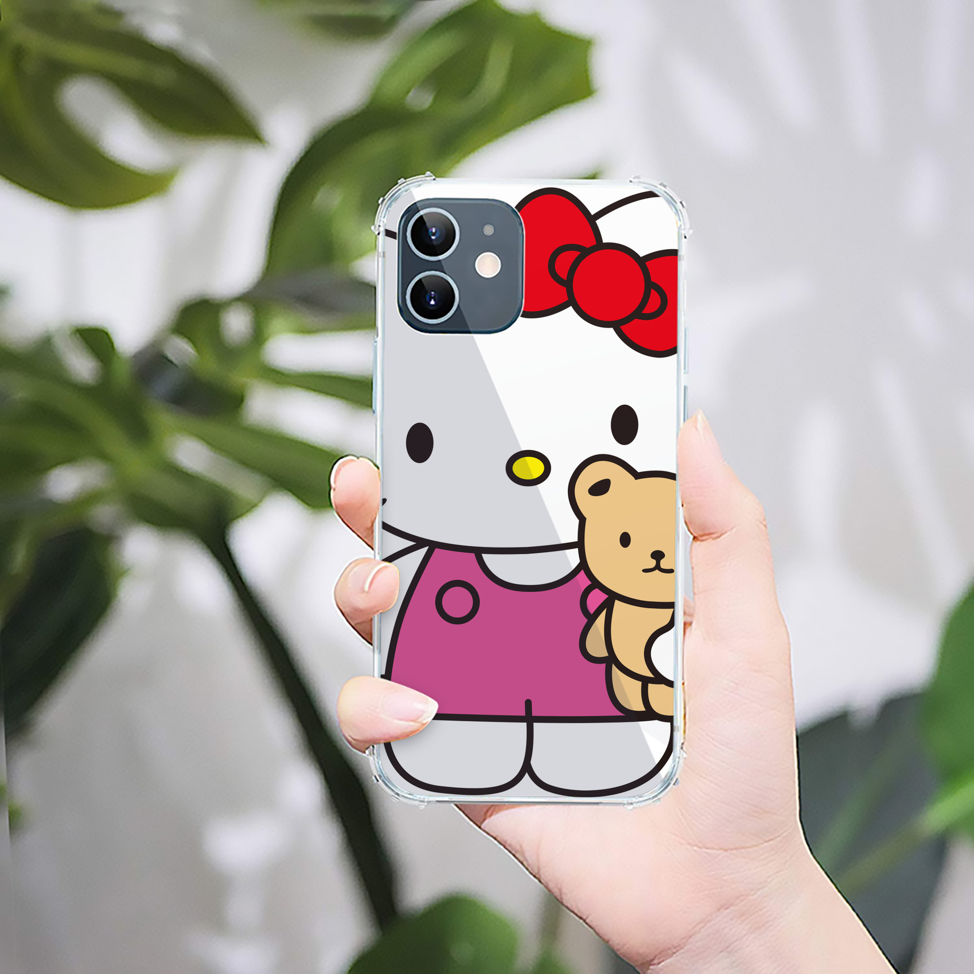 （画像用） Hello Kitty ハローキティ 【iPhone 12シリーズ対応】透明スマホケース（クリアソフトケース）